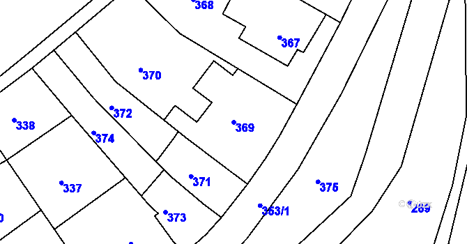 Parcela st. 369 v KÚ Březnice u Zlína, Katastrální mapa