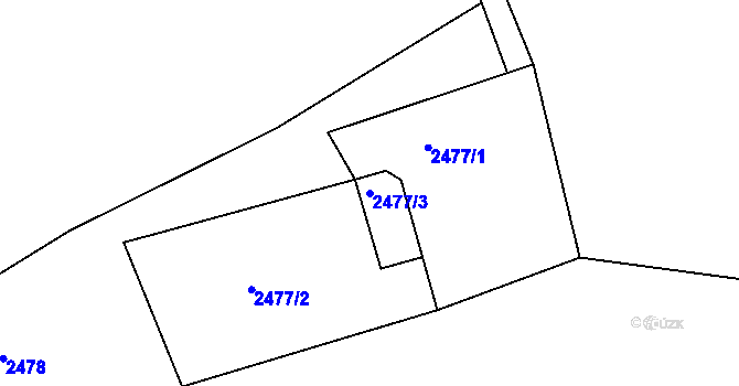 Parcela st. 2477/3 v KÚ Březnice u Zlína, Katastrální mapa