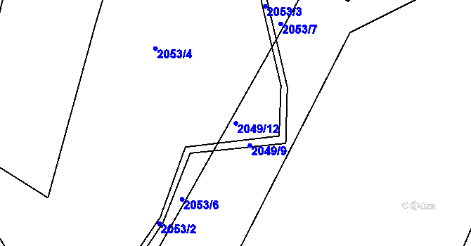 Parcela st. 2049/12 v KÚ Březnice u Zlína, Katastrální mapa