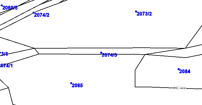 Parcela st. 2074/5 v KÚ Březnice u Zlína, Katastrální mapa