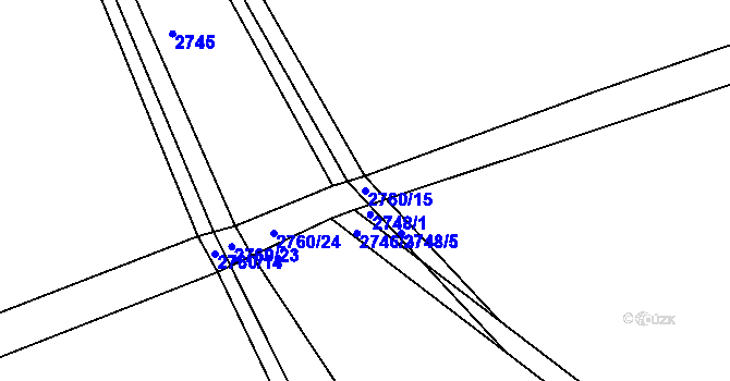 Parcela st. 2760/15 v KÚ Březnice u Zlína, Katastrální mapa