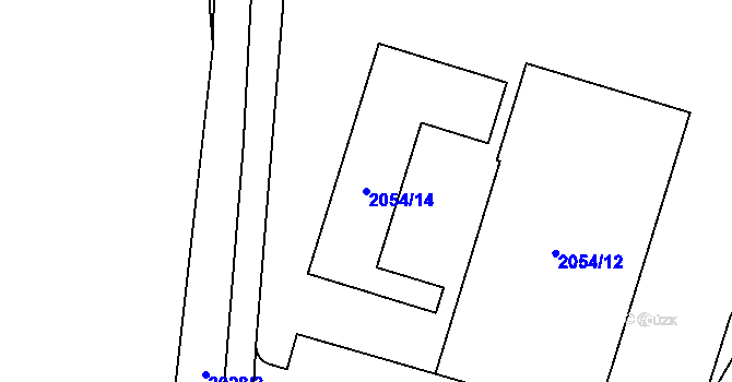 Parcela st. 2054/14 v KÚ Březnice u Zlína, Katastrální mapa