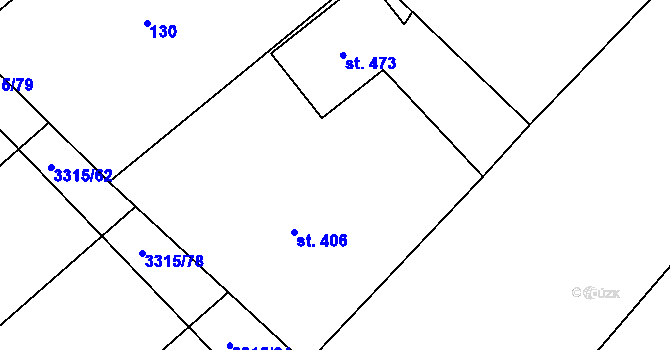 Parcela st. 124/11 v KÚ Březník, Katastrální mapa