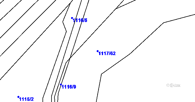 Parcela st. 1117/62 v KÚ Březník, Katastrální mapa