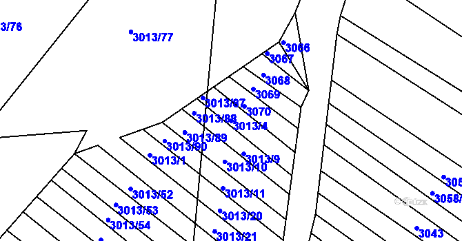 Parcela st. 3013/4 v KÚ Březník, Katastrální mapa