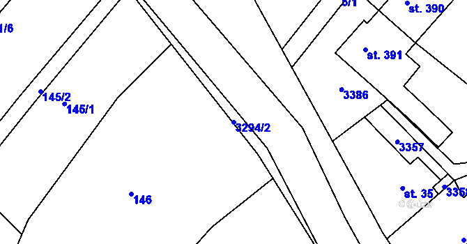 Parcela st. 3294/2 v KÚ Březník, Katastrální mapa