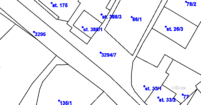 Parcela st. 3294/7 v KÚ Březník, Katastrální mapa
