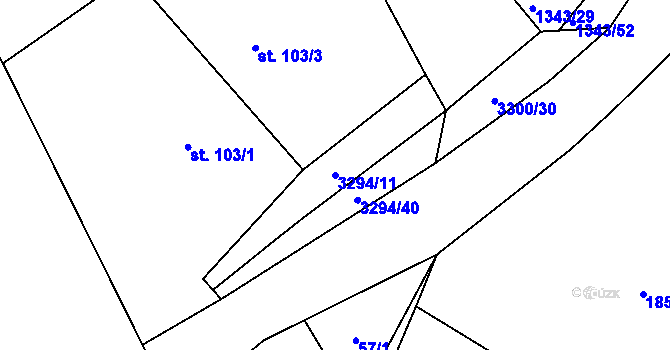 Parcela st. 3294/11 v KÚ Březník, Katastrální mapa
