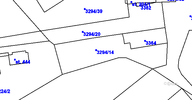 Parcela st. 3294/14 v KÚ Březník, Katastrální mapa