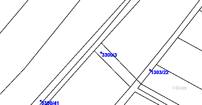 Parcela st. 3300/3 v KÚ Březník, Katastrální mapa