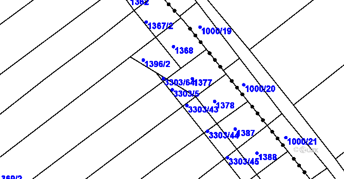 Parcela st. 3303/5 v KÚ Březník, Katastrální mapa