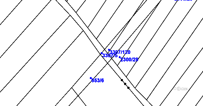 Parcela st. 3307/5 v KÚ Březník, Katastrální mapa