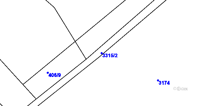 Parcela st. 3315/2 v KÚ Březník, Katastrální mapa
