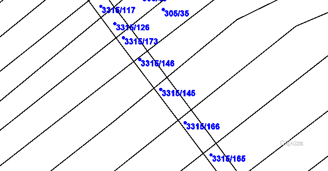 Parcela st. 3315/14 v KÚ Březník, Katastrální mapa