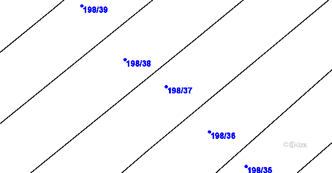Parcela st. 198/37 v KÚ Březník, Katastrální mapa