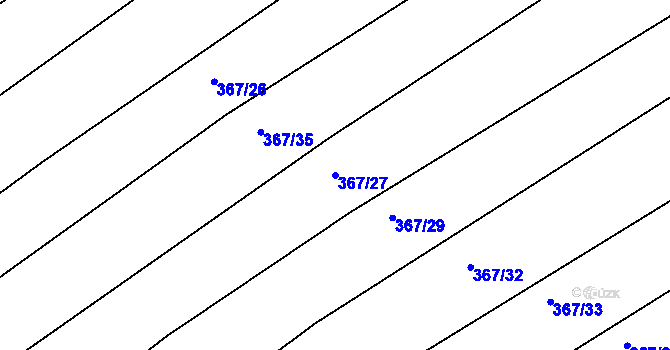 Parcela st. 367/27 v KÚ Březník, Katastrální mapa
