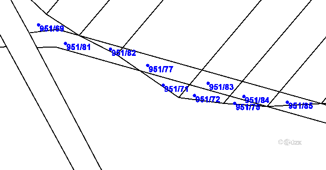 Parcela st. 951/71 v KÚ Březník, Katastrální mapa