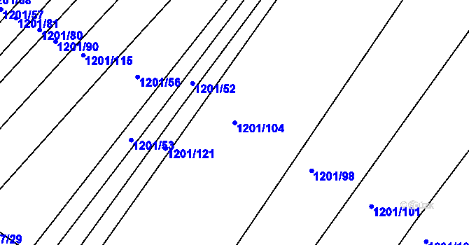 Parcela st. 1201/104 v KÚ Březník, Katastrální mapa