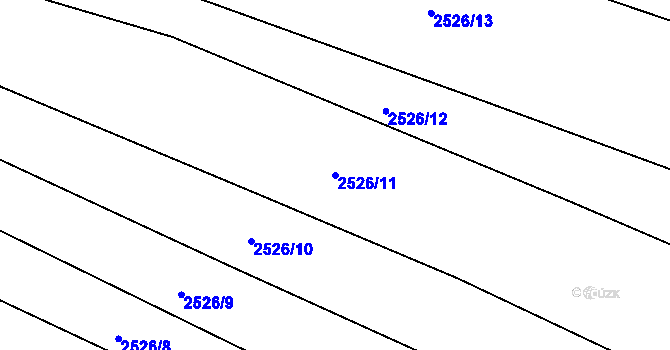 Parcela st. 2526/11 v KÚ Březník, Katastrální mapa
