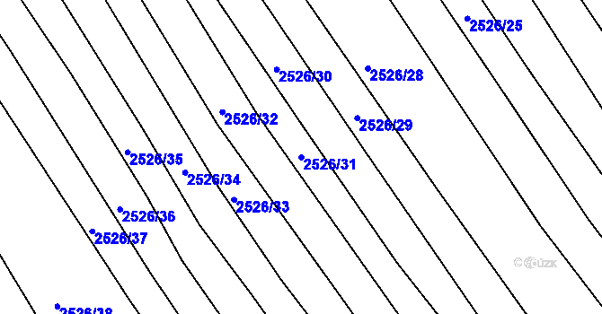 Parcela st. 2526/31 v KÚ Březník, Katastrální mapa