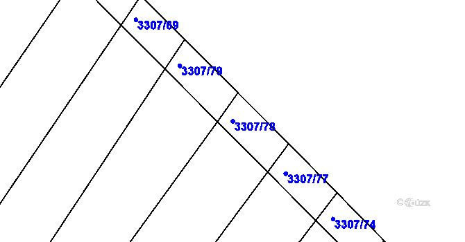 Parcela st. 3307/78 v KÚ Březník, Katastrální mapa