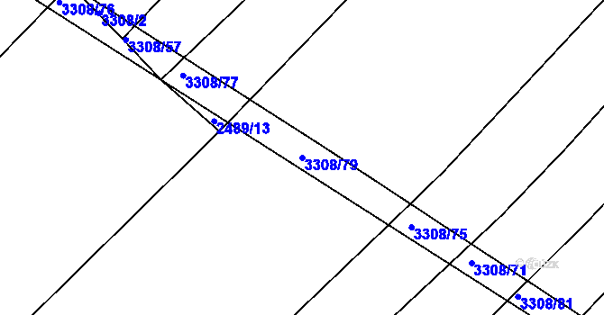 Parcela st. 3308/79 v KÚ Březník, Katastrální mapa