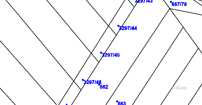 Parcela st. 3297/45 v KÚ Březník, Katastrální mapa