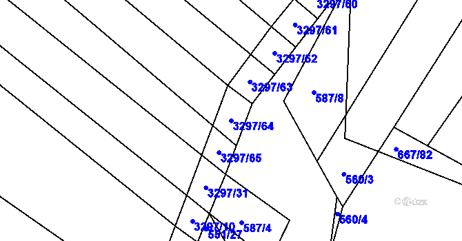 Parcela st. 3297/64 v KÚ Březník, Katastrální mapa