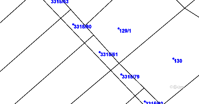 Parcela st. 3315/61 v KÚ Březník, Katastrální mapa