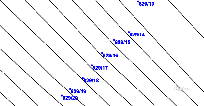 Parcela st. 829/16 v KÚ Březník, Katastrální mapa