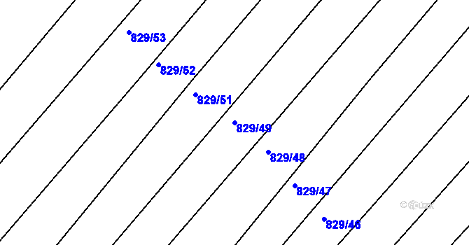 Parcela st. 829/49 v KÚ Březník, Katastrální mapa