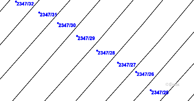 Parcela st. 2347/28 v KÚ Březník, Katastrální mapa