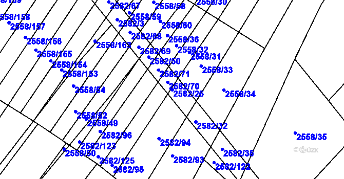 Parcela st. 2582/26 v KÚ Březník, Katastrální mapa