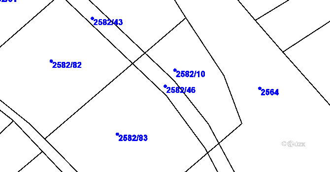 Parcela st. 2582/46 v KÚ Březník, Katastrální mapa