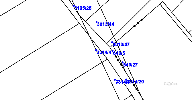 Parcela st. 3314/4 v KÚ Březník, Katastrální mapa