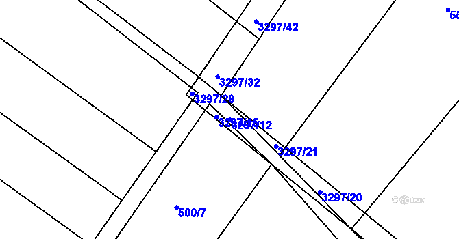 Parcela st. 3297/12 v KÚ Březník, Katastrální mapa