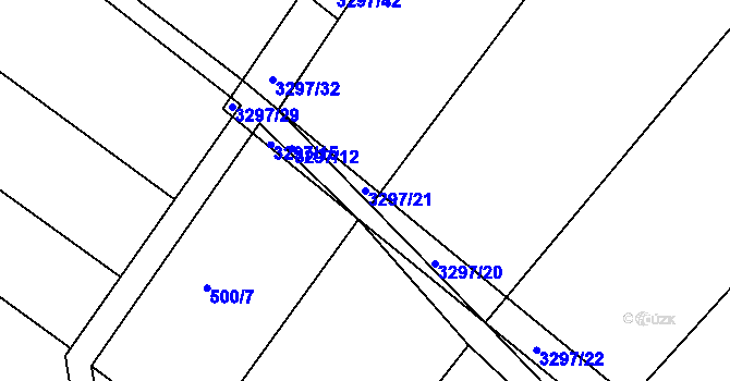 Parcela st. 3297/21 v KÚ Březník, Katastrální mapa