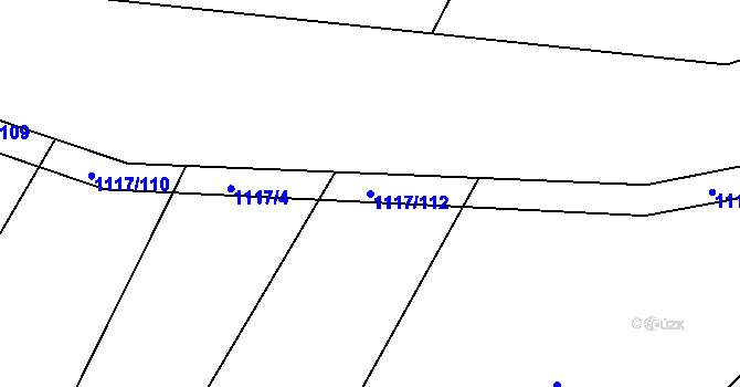 Parcela st. 1117/112 v KÚ Březník, Katastrální mapa