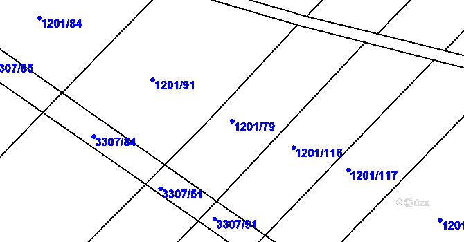 Parcela st. 1201/79 v KÚ Březník, Katastrální mapa