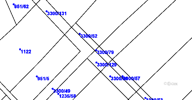 Parcela st. 3300/79 v KÚ Březník, Katastrální mapa