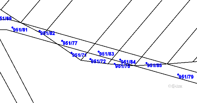 Parcela st. 951/83 v KÚ Březník, Katastrální mapa