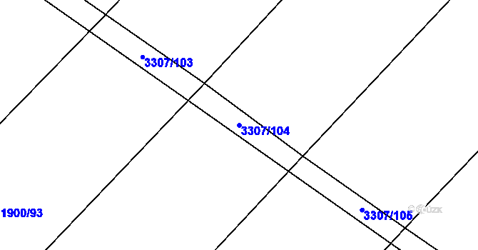 Parcela st. 3307/104 v KÚ Březník, Katastrální mapa