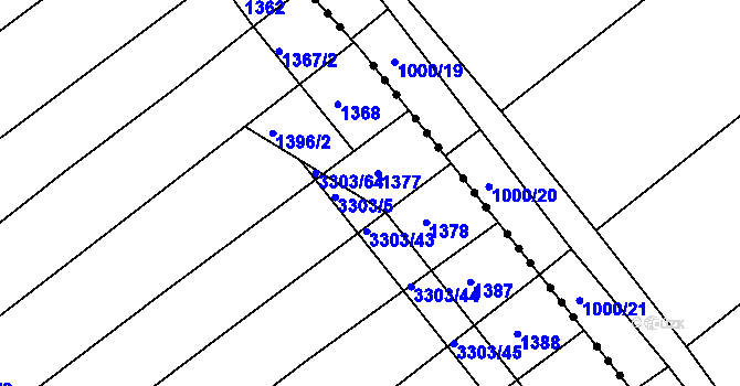 Parcela st. 1396/3 v KÚ Březník, Katastrální mapa