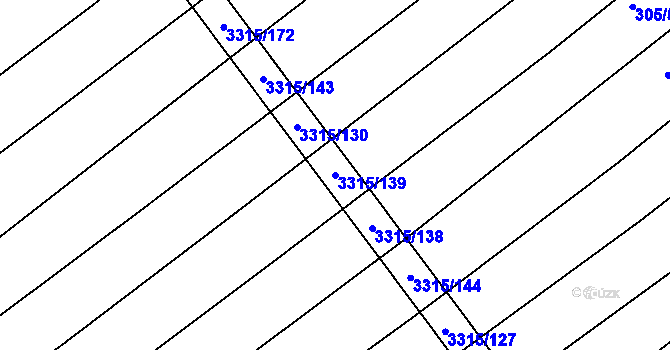 Parcela st. 3315/139 v KÚ Březník, Katastrální mapa
