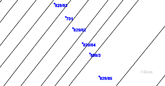 Parcela st. 829/84 v KÚ Březník, Katastrální mapa