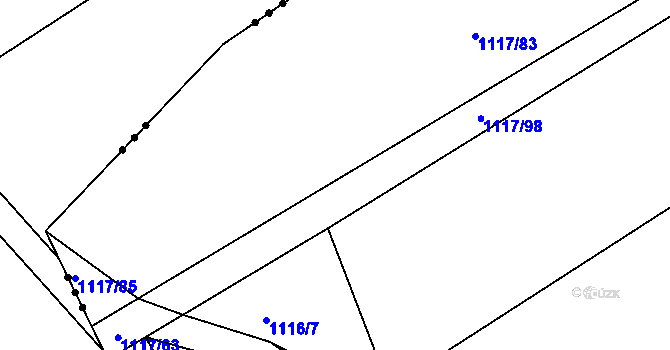 Parcela st. 1117/86 v KÚ Březník, Katastrální mapa