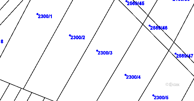 Parcela st. 2300/3 v KÚ Březník, Katastrální mapa