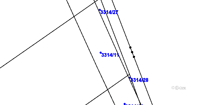 Parcela st. 3314/11 v KÚ Březník, Katastrální mapa
