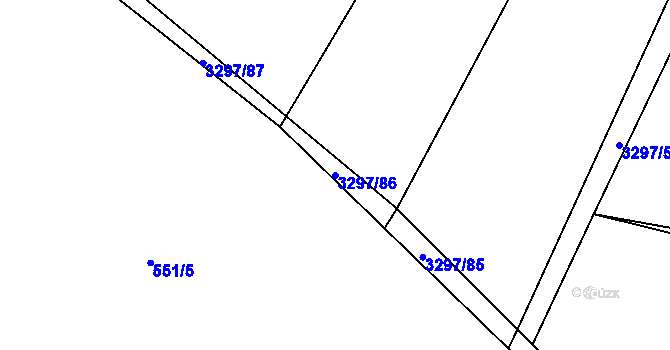 Parcela st. 3297/86 v KÚ Březník, Katastrální mapa