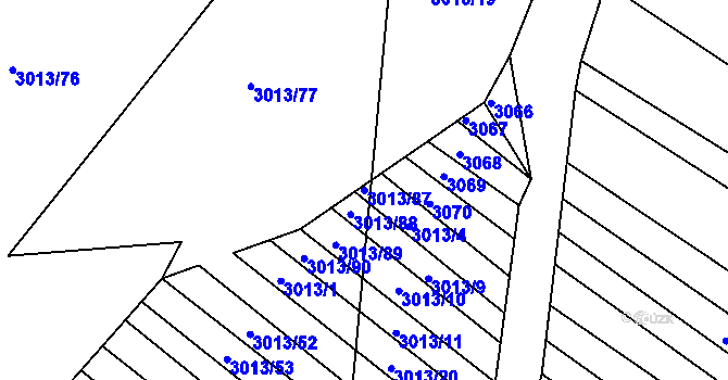 Parcela st. 3013/87 v KÚ Březník, Katastrální mapa